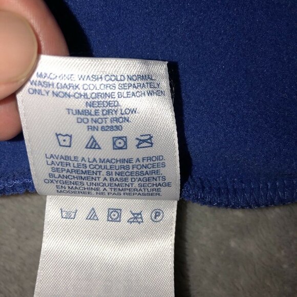 LANDS' END Mens Blue Fleece Full Zipper Jacket Sz Medium - Picture 9 of 10